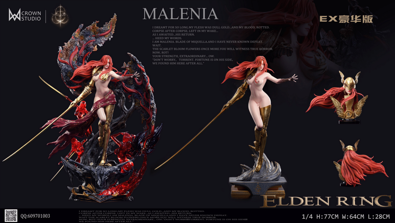 Elden Ring Malenia 14 Resin Statue von Crown Studio