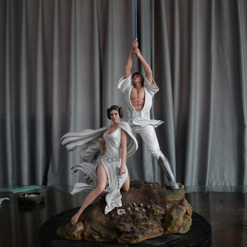 Star Wars Luke & Leia 14 Resin Statue von MFA Collectibles