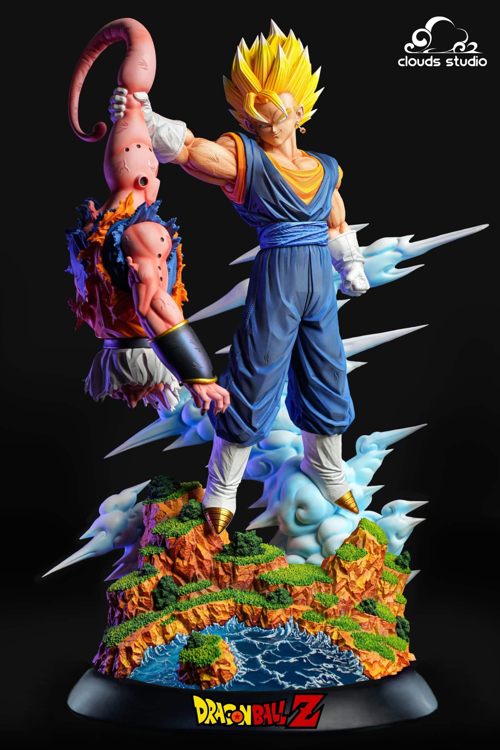 Figurine Dragon Ball Z Vegeto Vs Buu – 28 Cm – 2 Têtes Interchangeables – Statue Collector