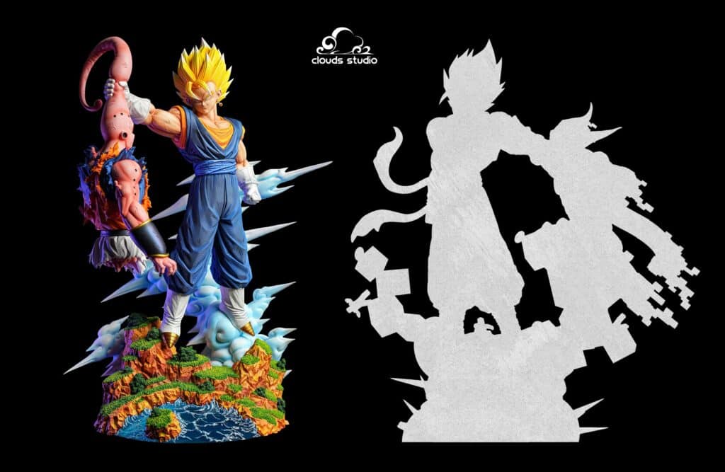 Figura de Dragon Ball Z Vegito Vs Majin Buu, cabezas reemplazabl, figuras de acción de Super Saiyan, colección de tatuas Gk, modelo de juguete para regalo - AliExprs 26